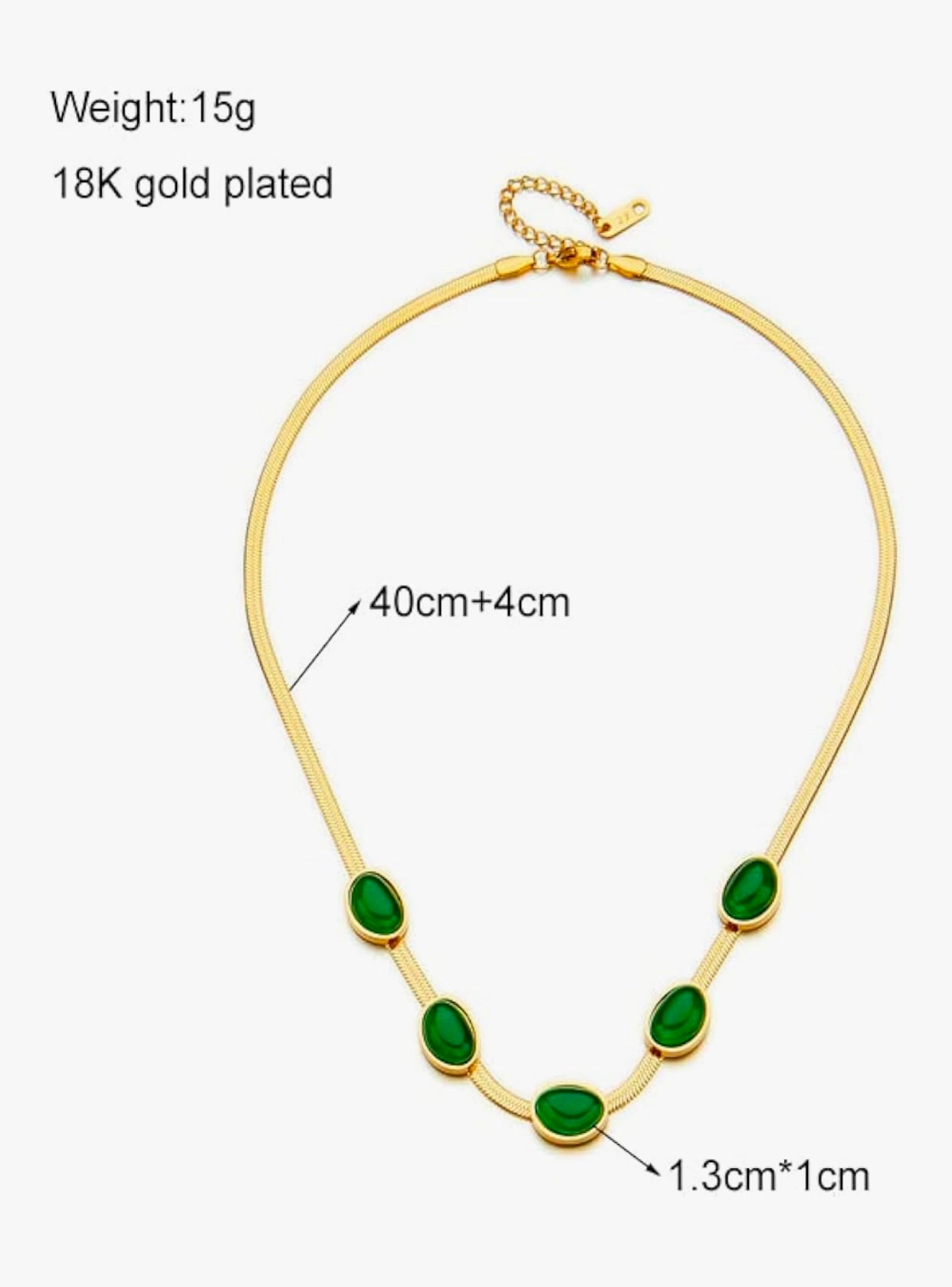 Oval Green Crystal Pendant Necklace Set With Bracelet