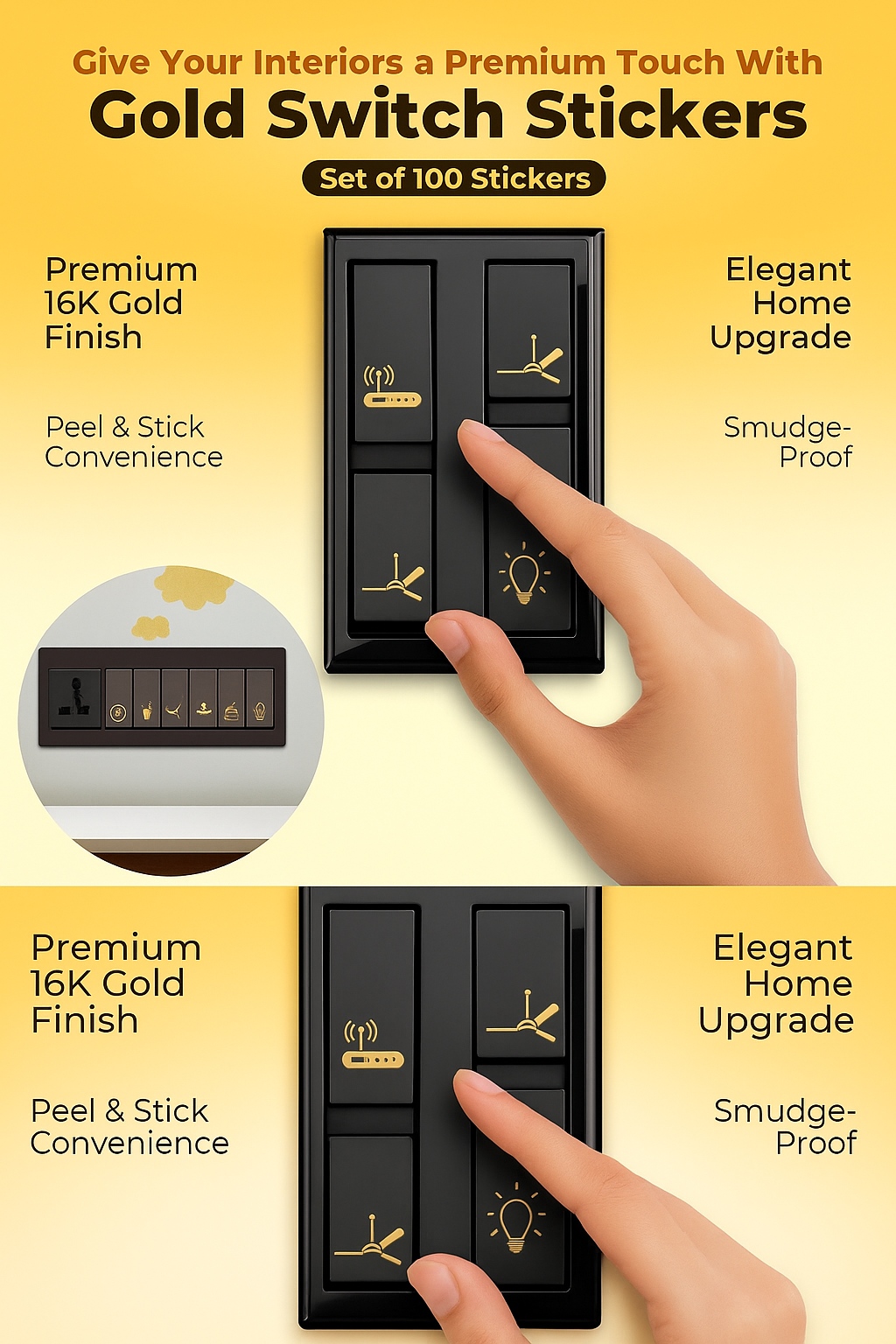 Gold Switch Stickers