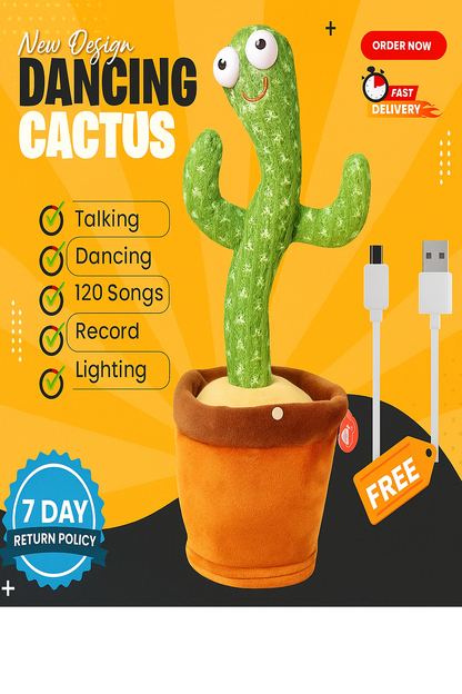 Dancing Cactus Talking Toy, Rechargeable Toy