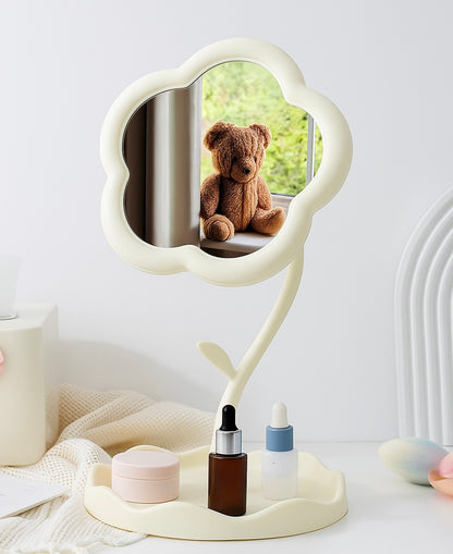Rotatable Makeup Mirror,Cute Flower-Shaped Mirror ,1-PCS