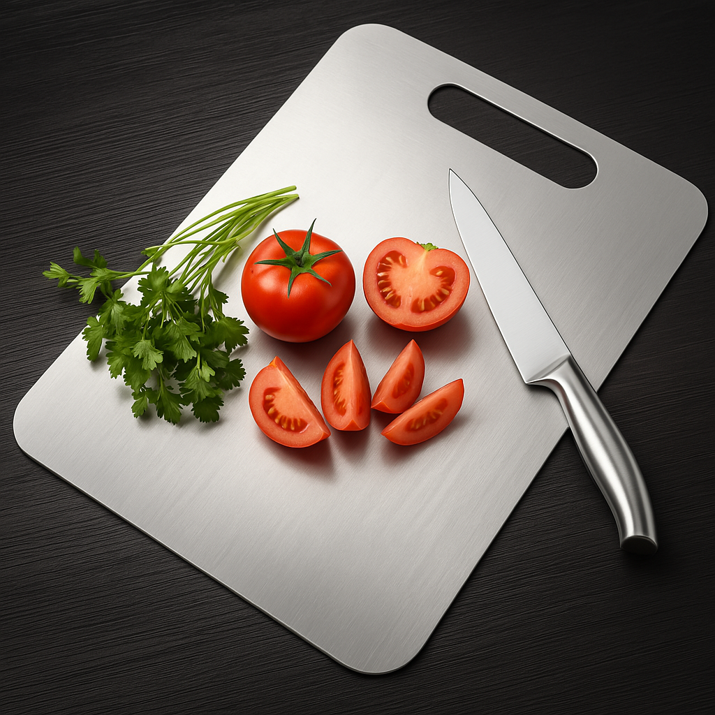 Stainless Steel Chopping Board Cum Cutting Board Metal Board for Kitchen (35.8cm*24.8cm)