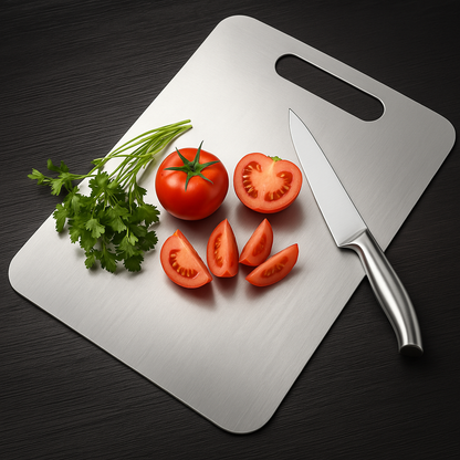 Stainless Steel Chopping Board Cum Cutting Board Metal Board for Kitchen (35.8cm*24.8cm)