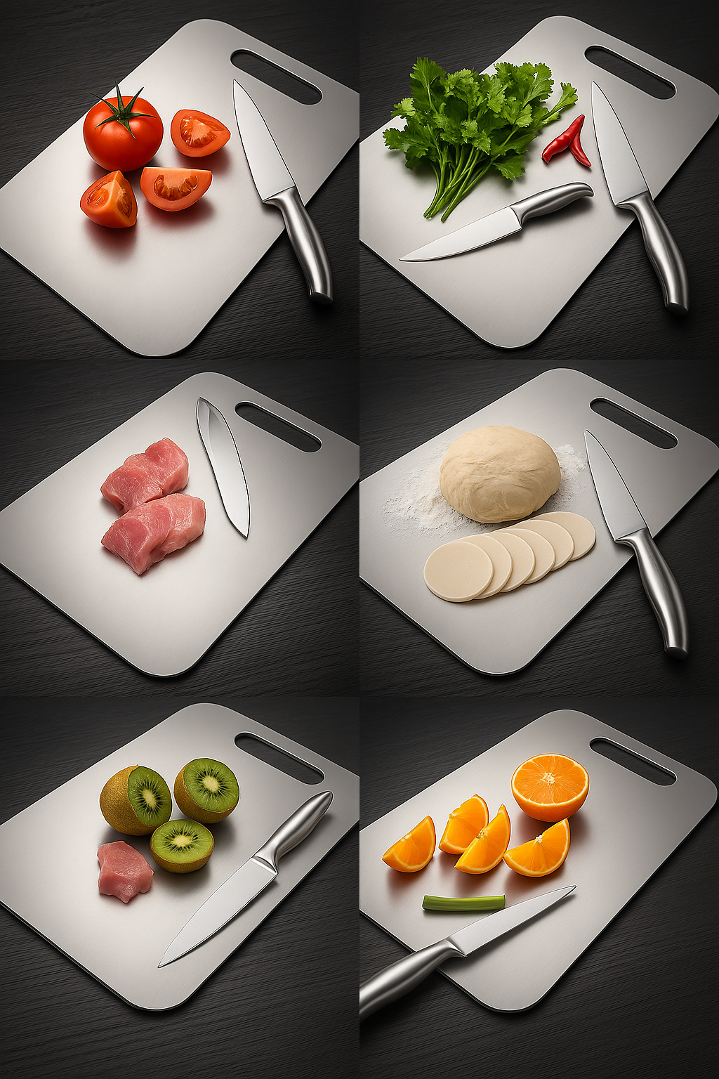 Stainless Steel Chopping Board Cum Cutting Board Metal Board for Kitchen (35.8cm*24.8cm)