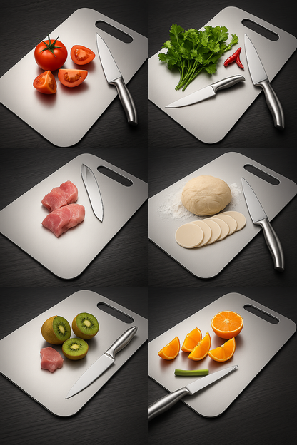 Stainless Steel Chopping Board Cum Cutting Board Metal Board for Kitchen (35.8cm*24.8cm)