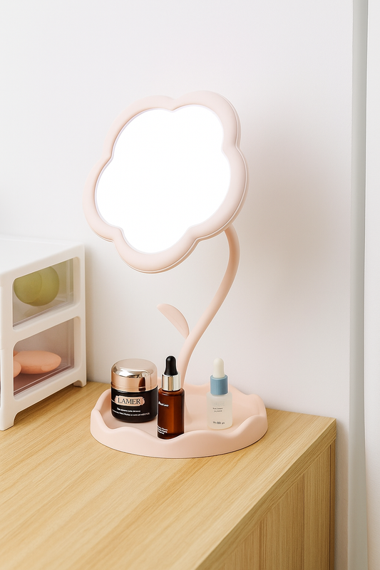 Rotatable Makeup Mirror,Cute Flower-Shaped Mirror ,1-PCS