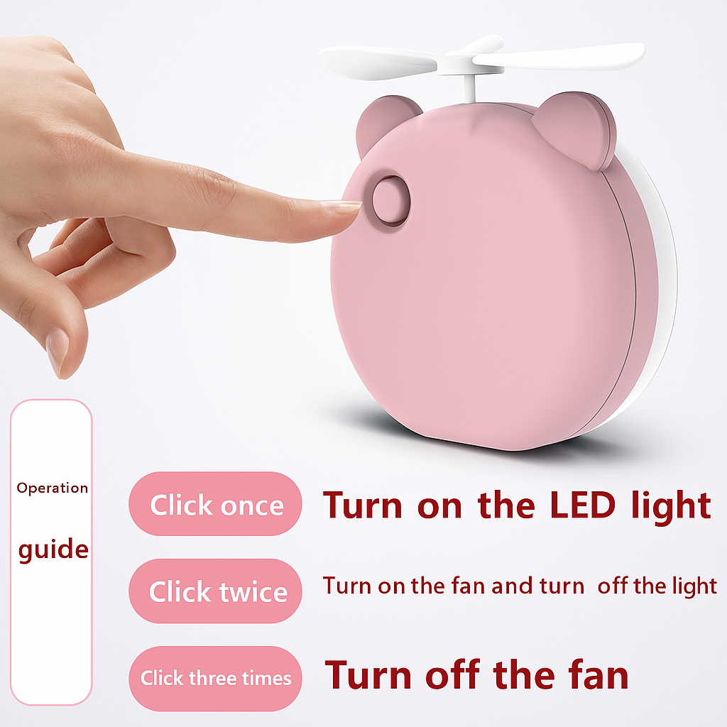 Lighted makeup mirror with fancy rechargeable fan