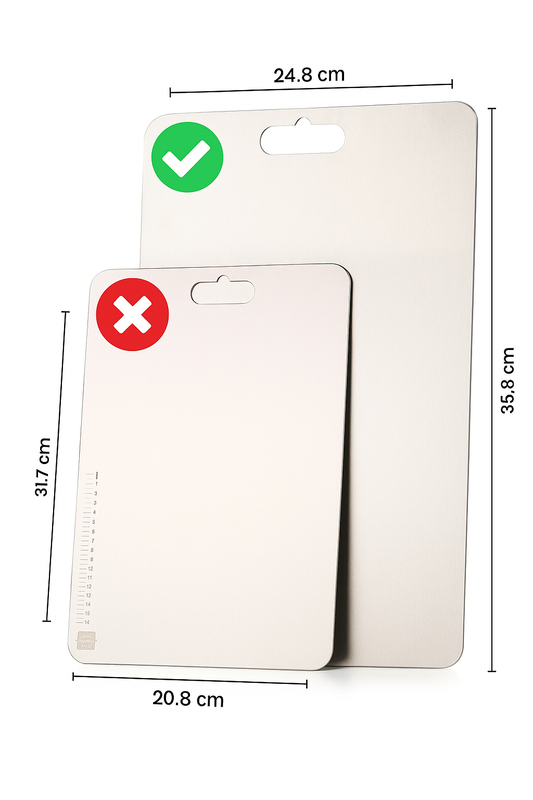 Stainless Steel Chopping Board Cum Cutting Board Metal Board for Kitchen (35.8cm*24.8cm)