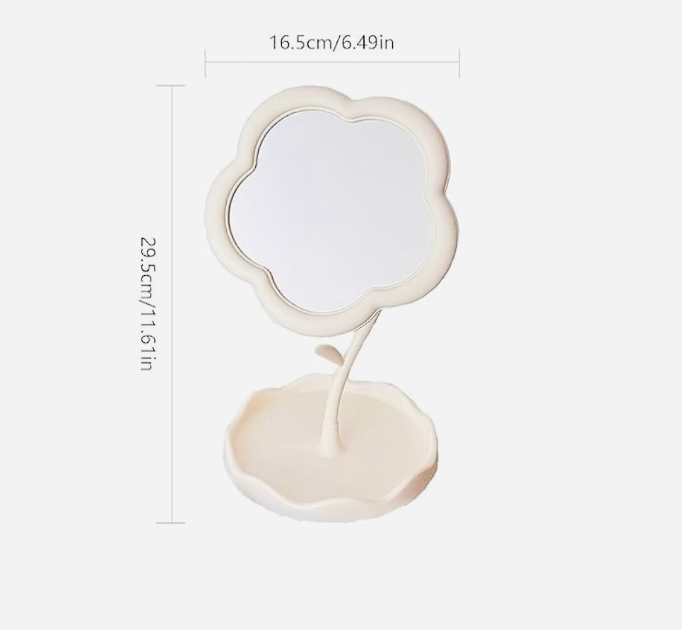 Rotatable Makeup Mirror,Cute Flower-Shaped Mirror ,1-PCS