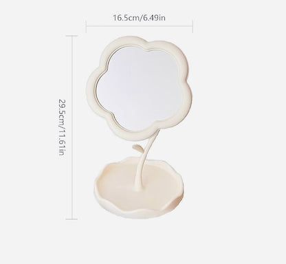 Rotatable Makeup Mirror,Cute Flower-Shaped Mirror ,1-PCS